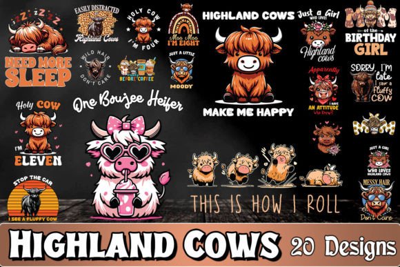 Cute Highland Cow SVG Bundle