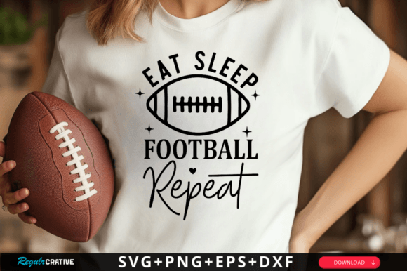 Eat Sleep Football Repeat SVG Design