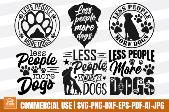 Less People More Dogs SVG Bundle